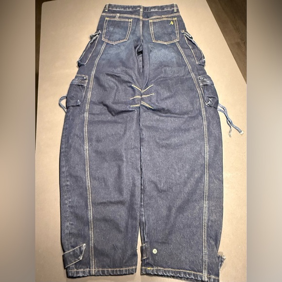 The Attico Fern Dark Blue Denim Long Pants Size 27 - Picture 7 of 13